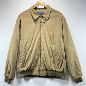 Tan Beige Harrington Bomber Jacket TODAYS MAN Lined Mens Large